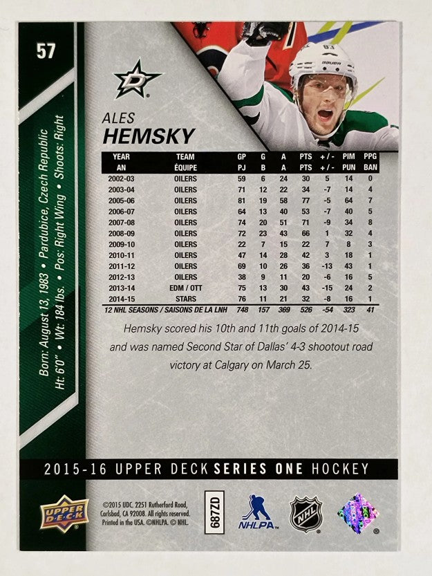2015-16 Upper Deck #57 Ales Hemsky