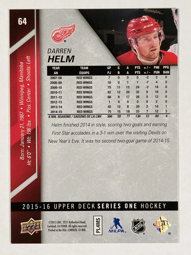 2015-16 Upper Deck #64 Darren Helm