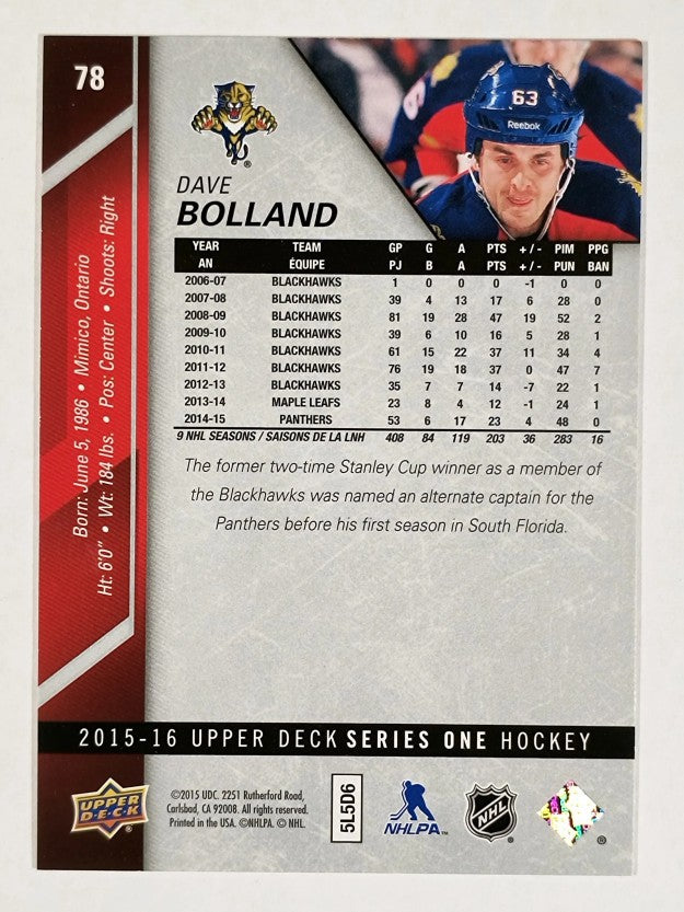 2015-16 Upper Deck #78 Dave Bolland