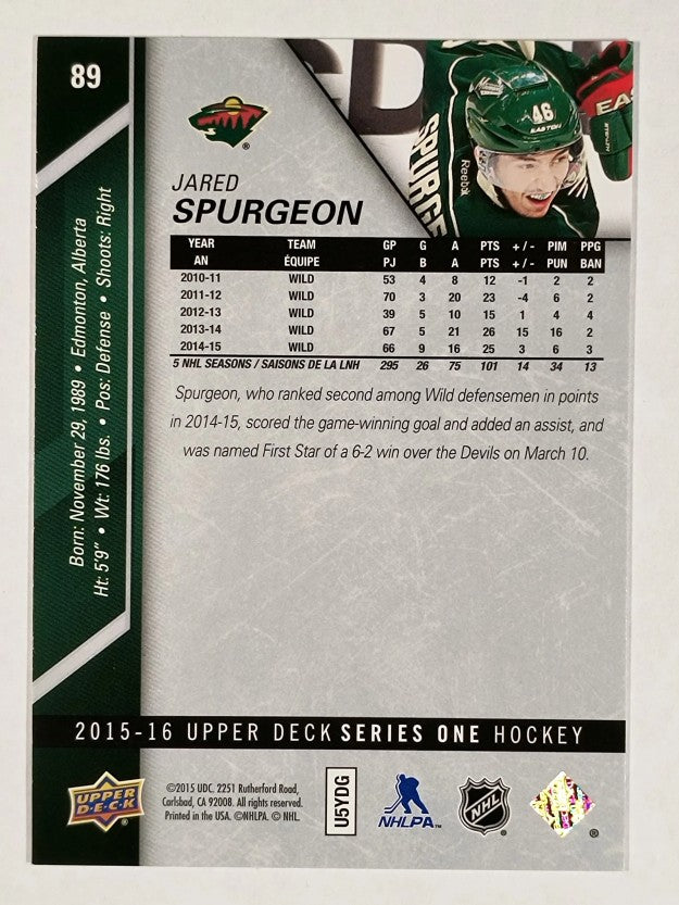 2015-16 Upper Deck #89 Jared Spurgeon