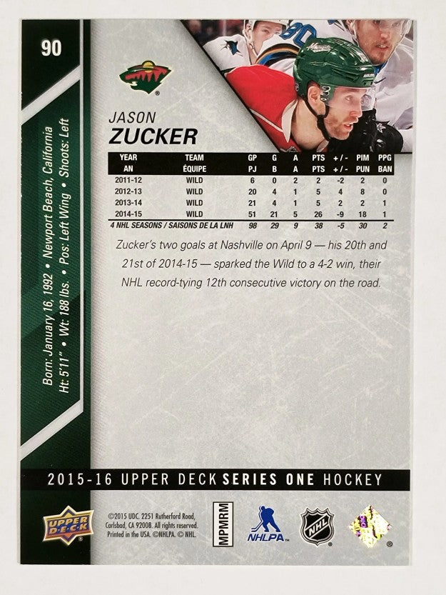 2015-16 Upper Deck #90 Jason Zucker