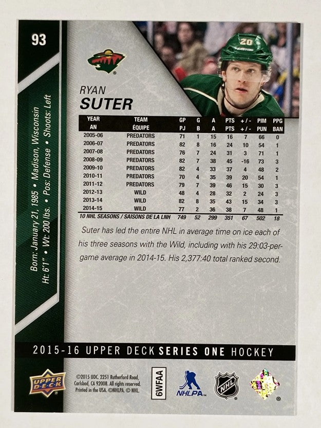 2015-16 Upper Deck #93 Ryan Suter