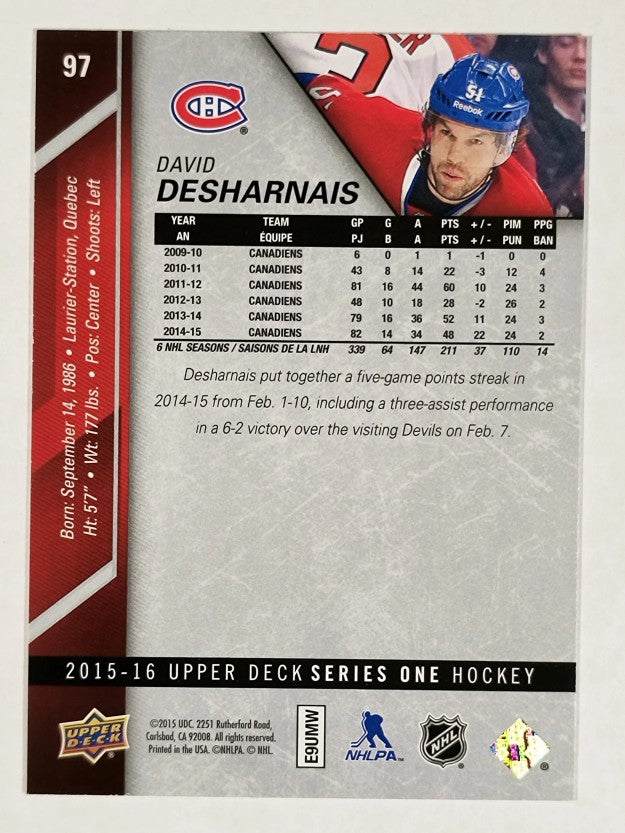 2015-16 Upper Deck #97 David Desharnais