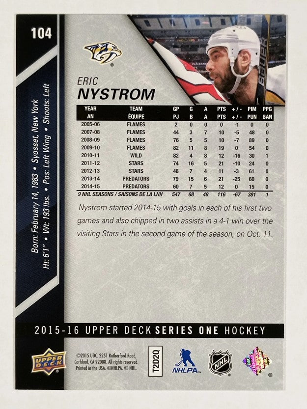 2015-16 Upper Deck #104 Eric Nystrom