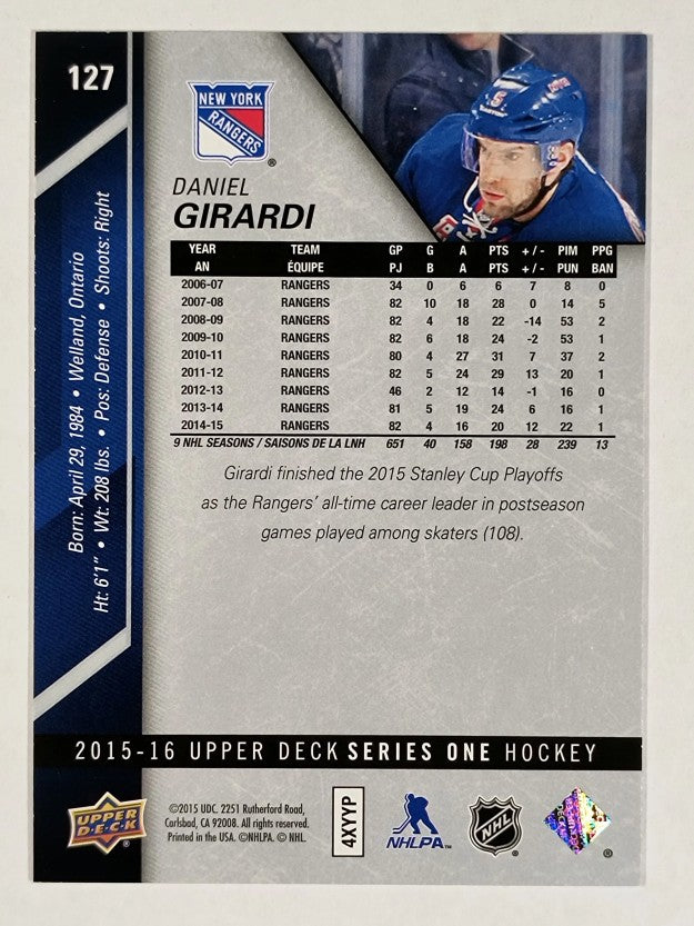 2015-16 Upper Deck #127 Daniel Girardi