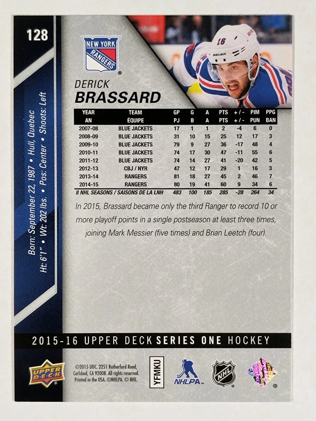 2015-16 Upper Deck #128 Derick Brassard