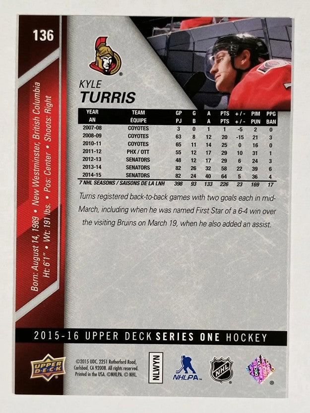 2015-16 Upper Deck #136 Kyle Turris