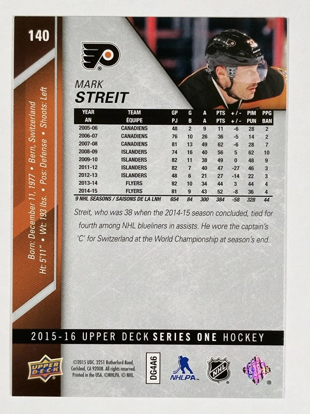 2015-16 Upper Deck #140 Mark Streit