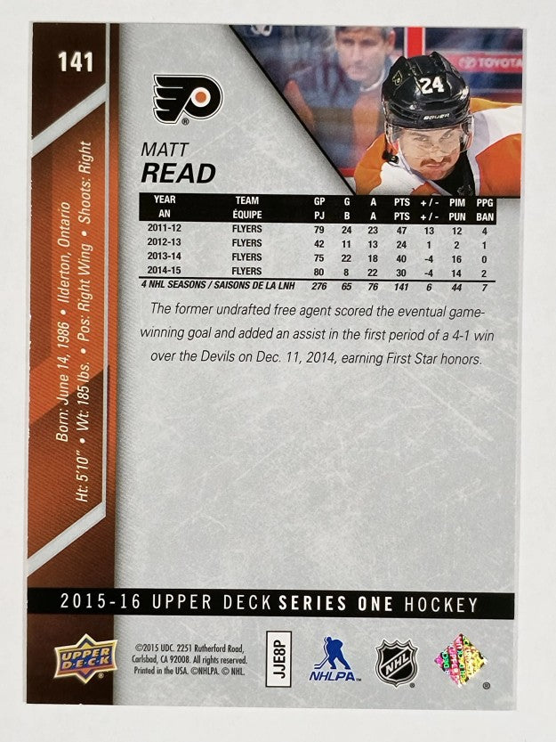 2015-16 Upper Deck #141 Matt Read