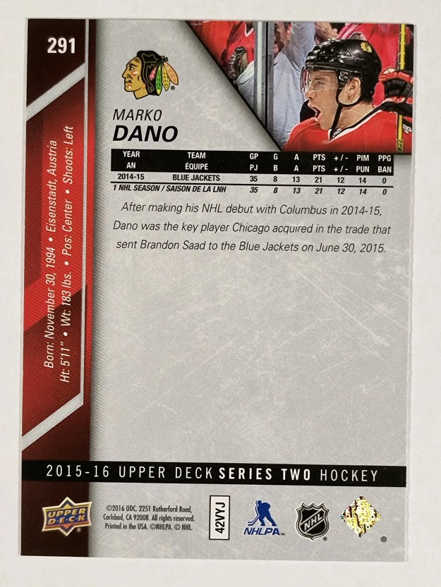 2015-16 Upper Deck #291 Marko Dano