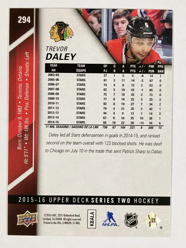 2015-16 Upper Deck #294 Trevor Daley