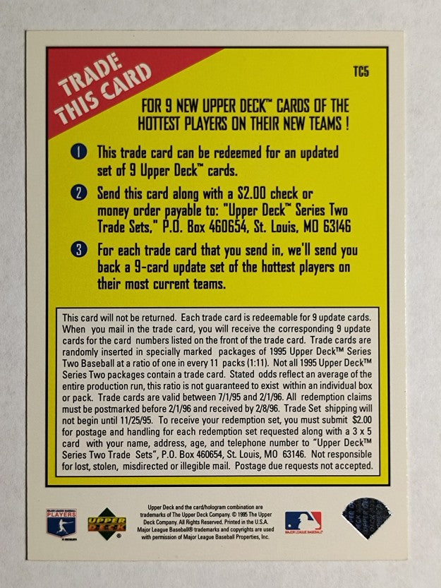 1995 Upper Deck Trade Exchange #TC5 Gregg Jefferies