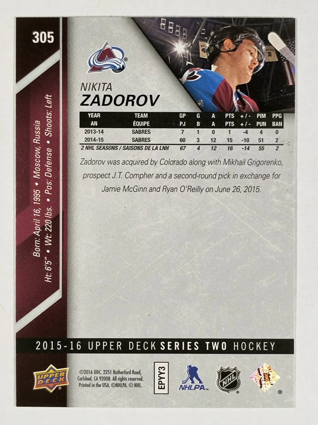 2015-16 Upper Deck #305 Nikita Zadorov