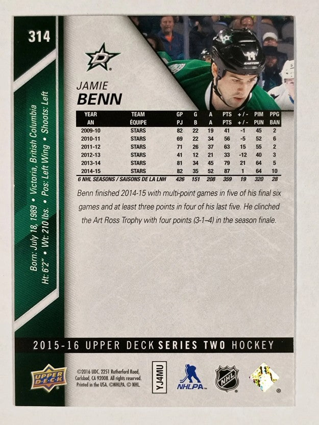 2015-16 Upper Deck #314 Jamie Benn
