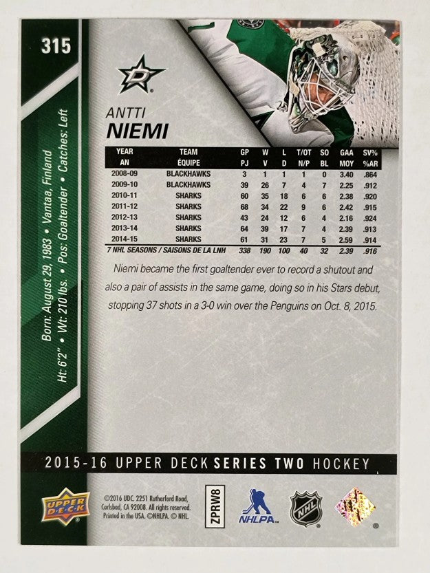 2015-16 Upper Deck #315 Antti Niemi