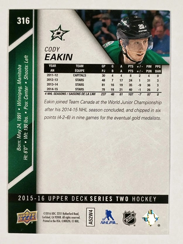 2015-16 Upper Deck #316 Cody Eakin