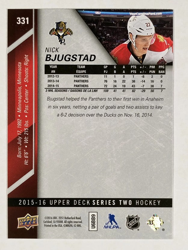 2015-16 Upper Deck #331 Nick Bjugstad