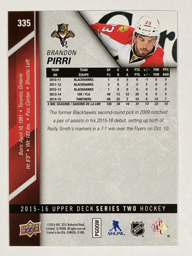 2015-16 Upper Deck #335 Brandon Pirri