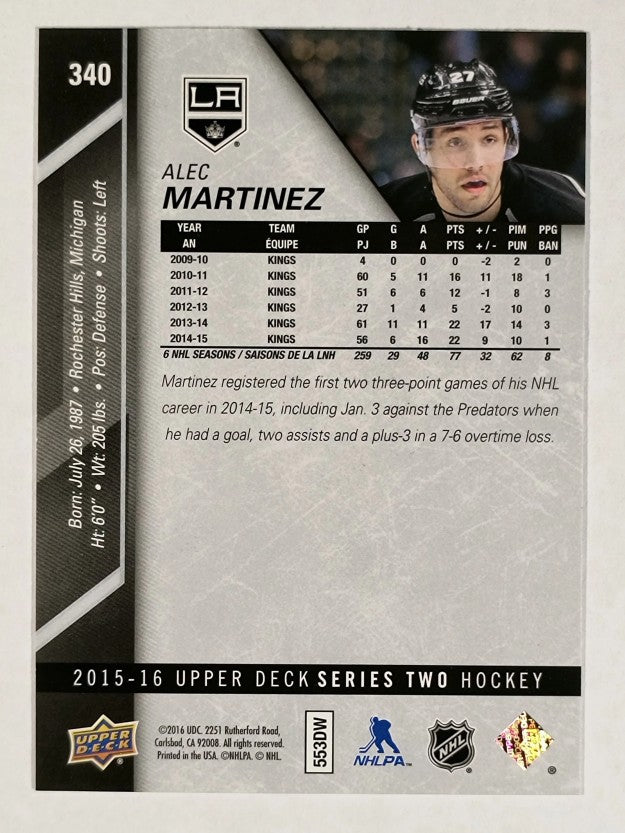 2015-16 Upper Deck #340 Alec Martinez
