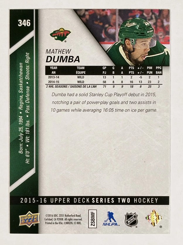 2015-16 Upper Deck #346 Mathew Dumba