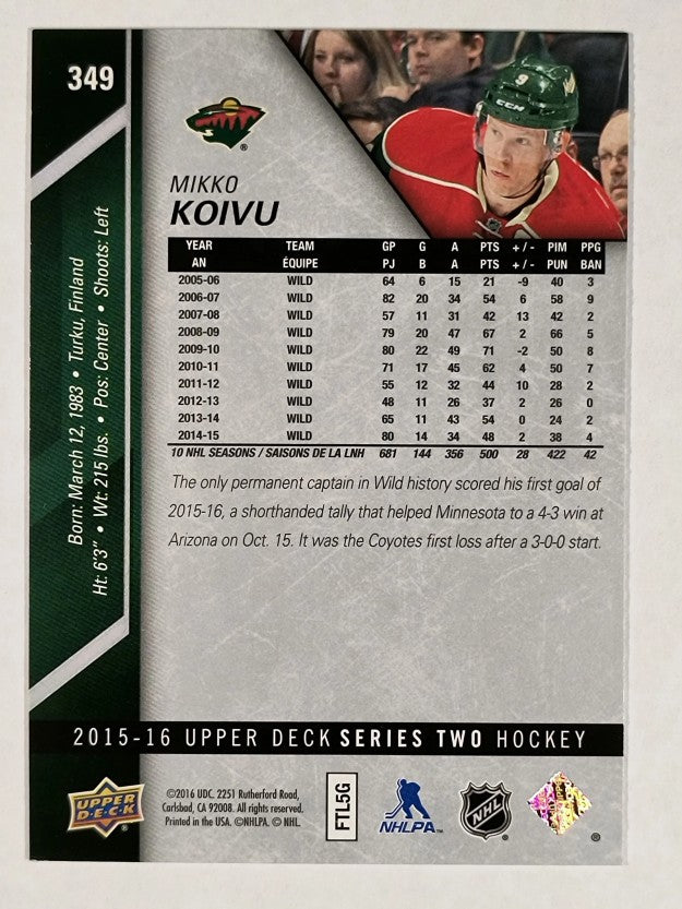 2015-16 Upper Deck #349 Mikko Koivu