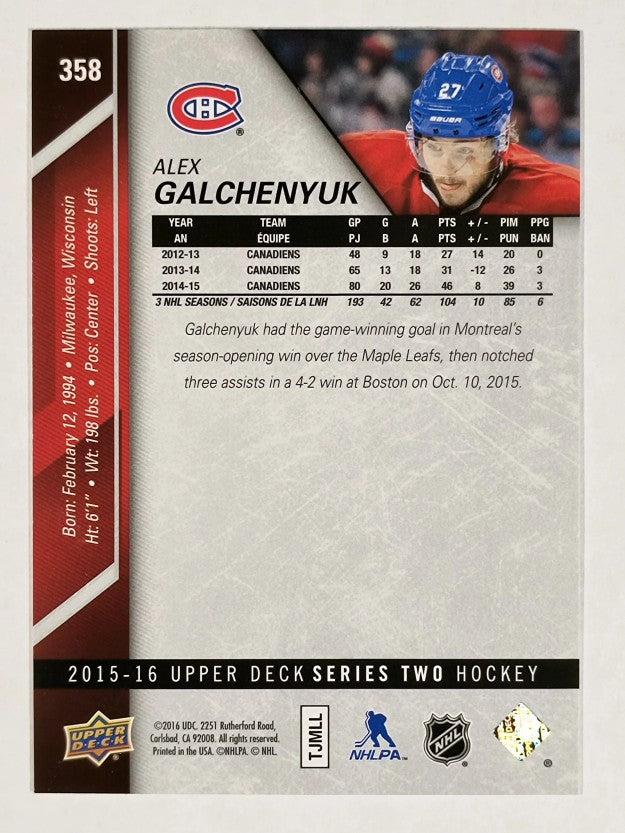 2015-16 Upper Deck #358 Alex Galchenyuk