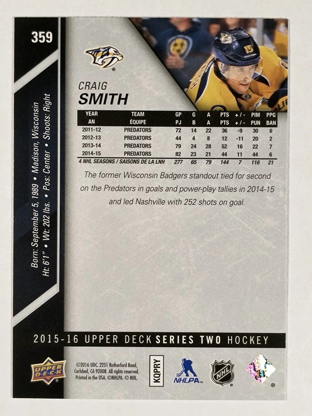 2015-16 Upper Deck #359 Craig Smith