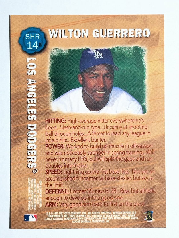 1997 Bowman Chrome Scout's Honor Roll #SHR14 Wilton Guerrero