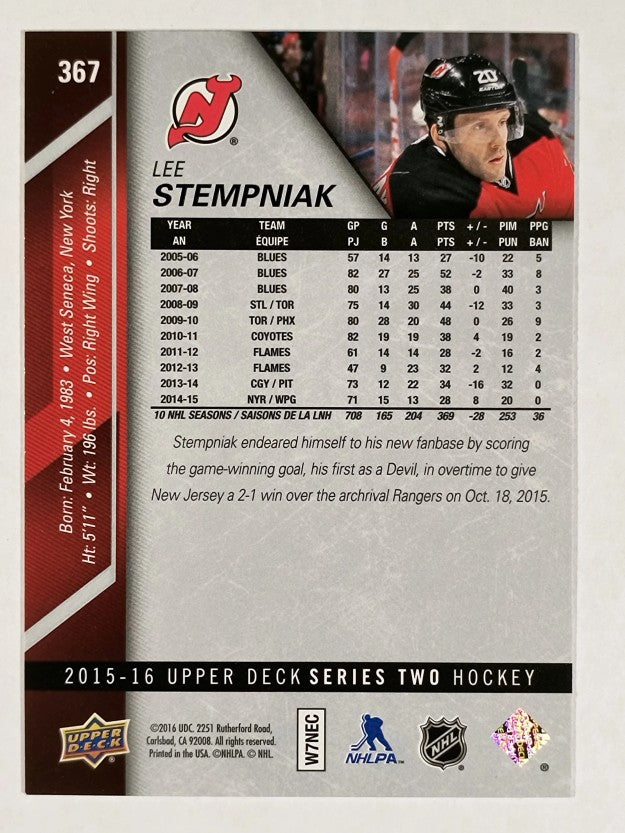 2015-16 Upper Deck #367 Lee Stempniak