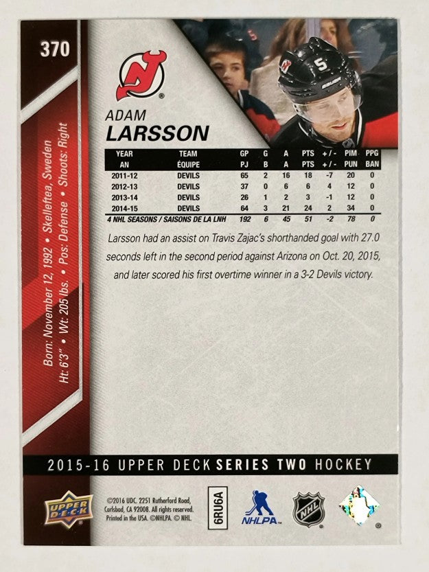 2015-16 Upper Deck #370 Adam Larsson