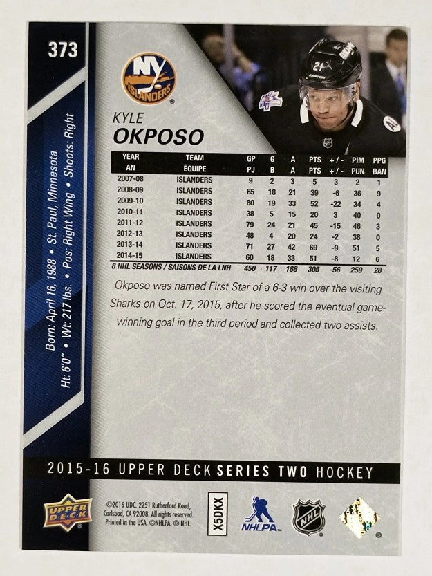 2015-16 Upper Deck #373 Kyle Okposo