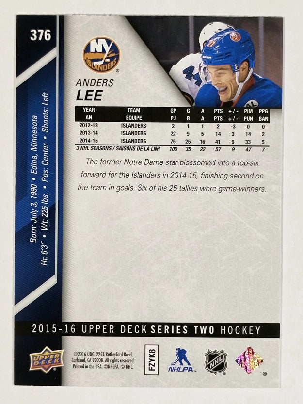 2015-16 Upper Deck #376 Anders Lee