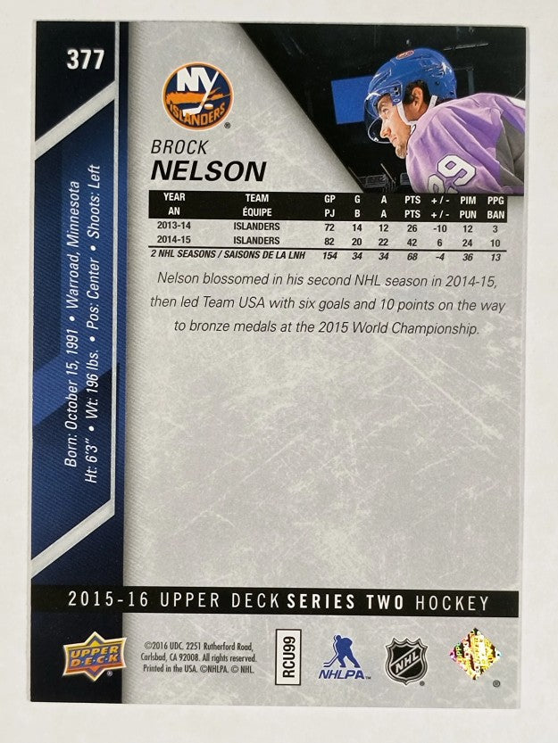 2015-16 Upper Deck #377 Brock Nelson