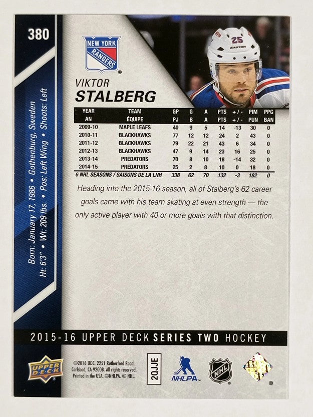 2015-16 Upper Deck #380 Viktor Stalberg