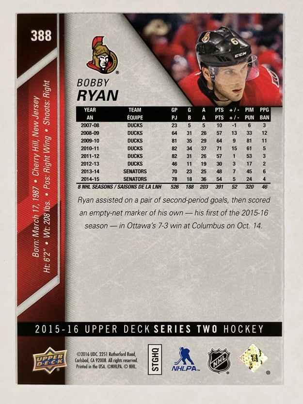 2015-16 Upper Deck #388 Bobby Ryan