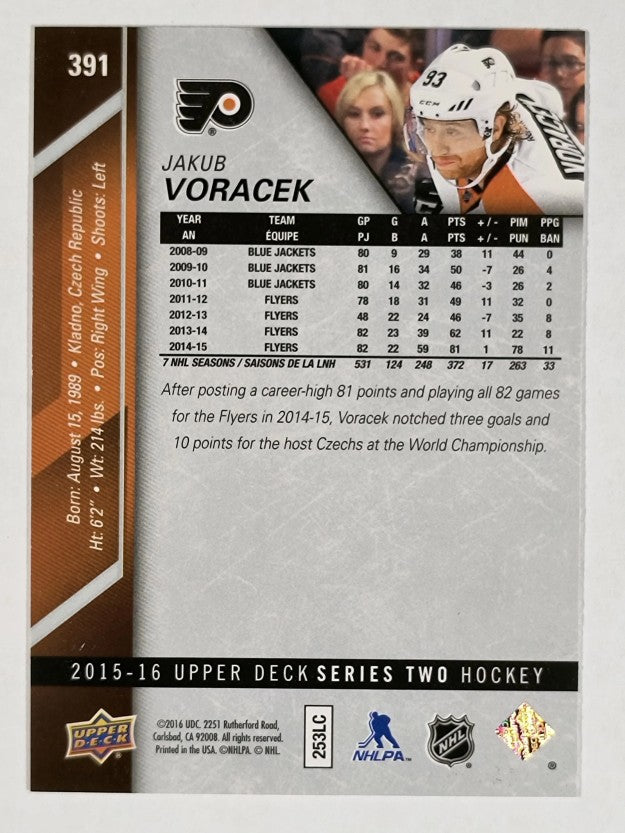 2015-16 Upper Deck #391 Jakub Voracek