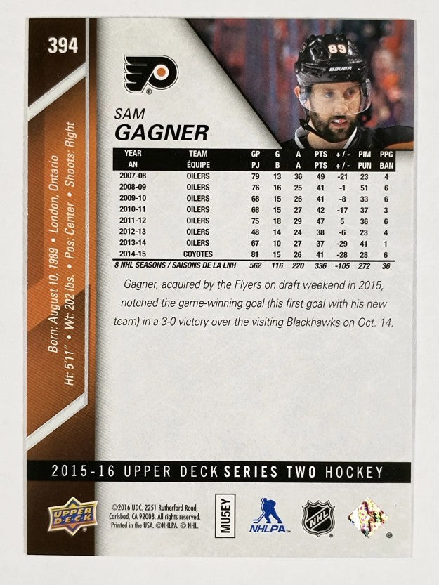 2015-16 Upper Deck #394 Sam Gagner
