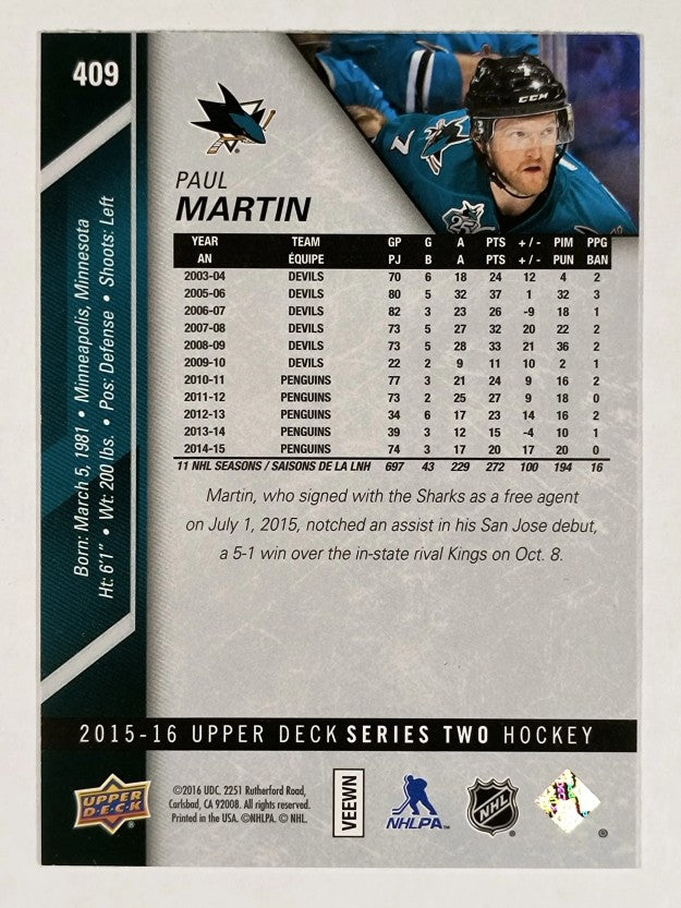 2015-16 Upper Deck #409 Paul Martin