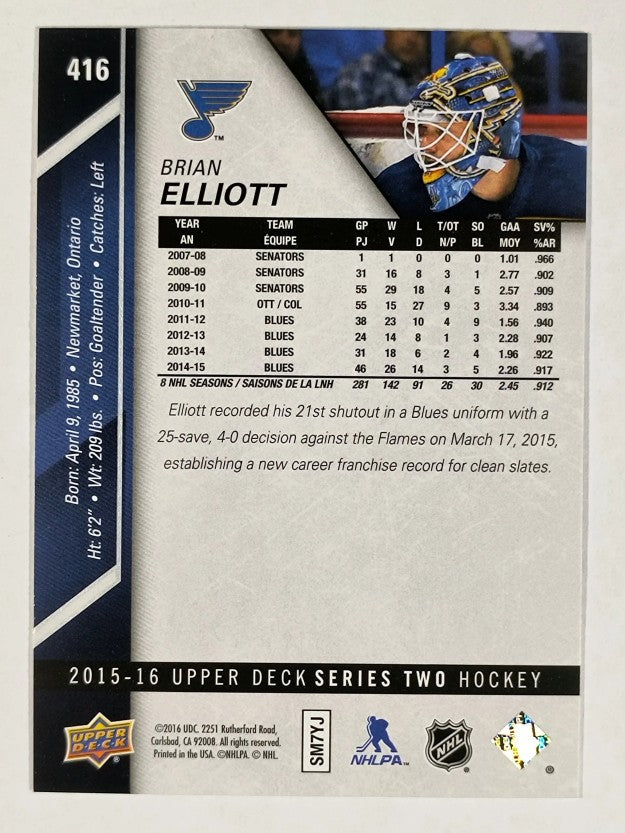 2015-16 Upper Deck #416 Brian Elliott