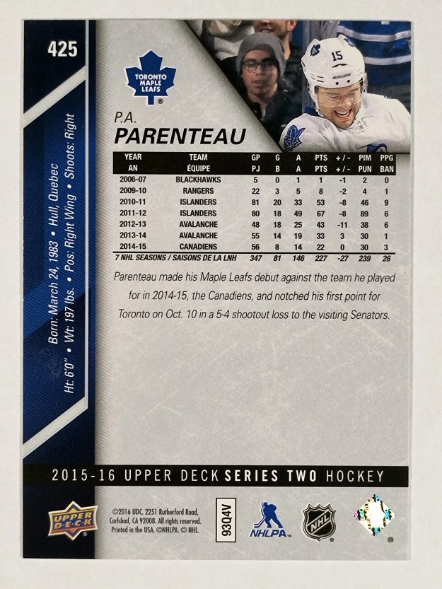 2015-16 Upper Deck #425 P.A. Parenteau