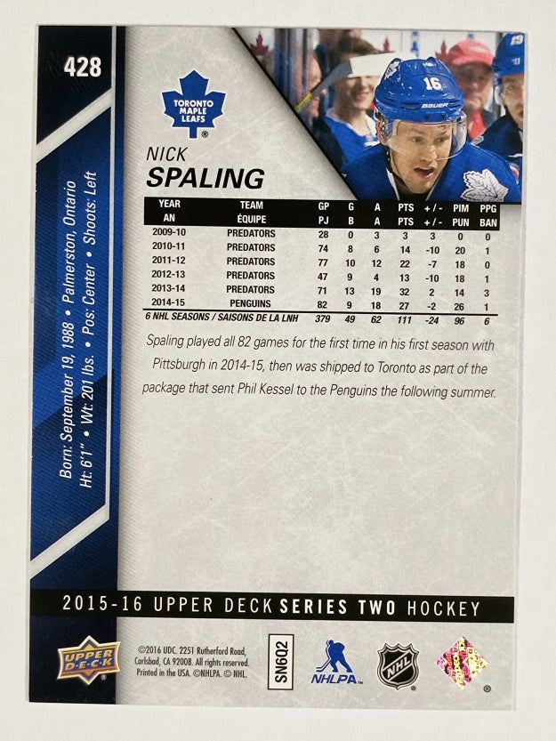 2015-16 Upper Deck #428 Nick Spaling