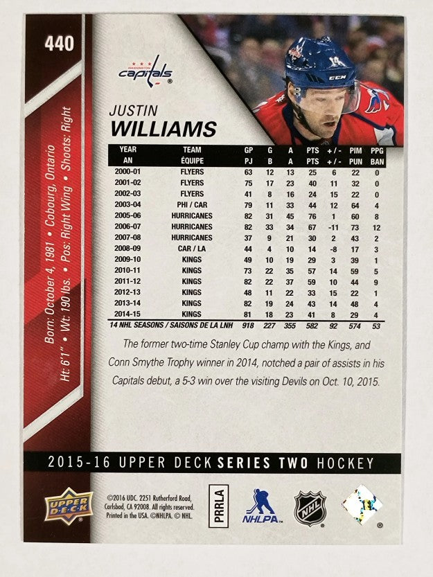 2015-16 Upper Deck #440 Justin Williams