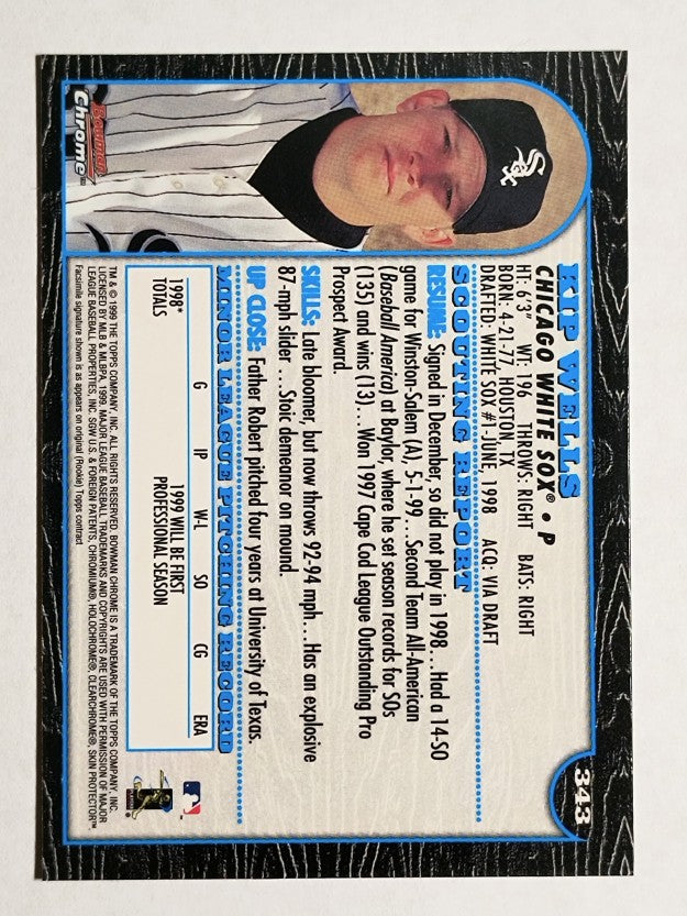 1999 Bowman Chrome #343 Kip Wells RC