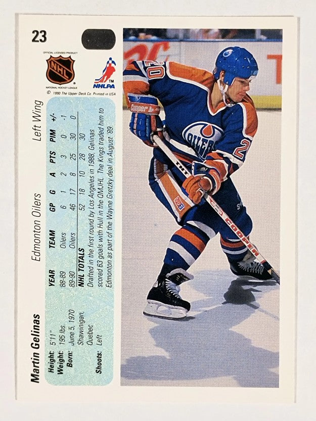 1990-91 Upper Deck #23 Martin Gelinas RC