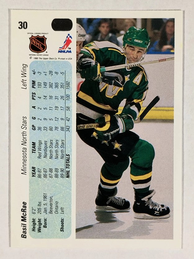 1990-91 Upper Deck #30 Basil McRae