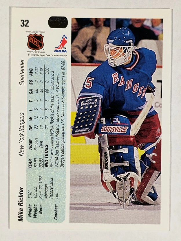 1990-91 Upper Deck #32 Mike Richter RC