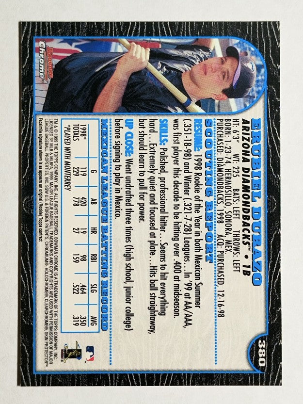 1999 Bowman Chrome #380 Erubiel Durazo RC
