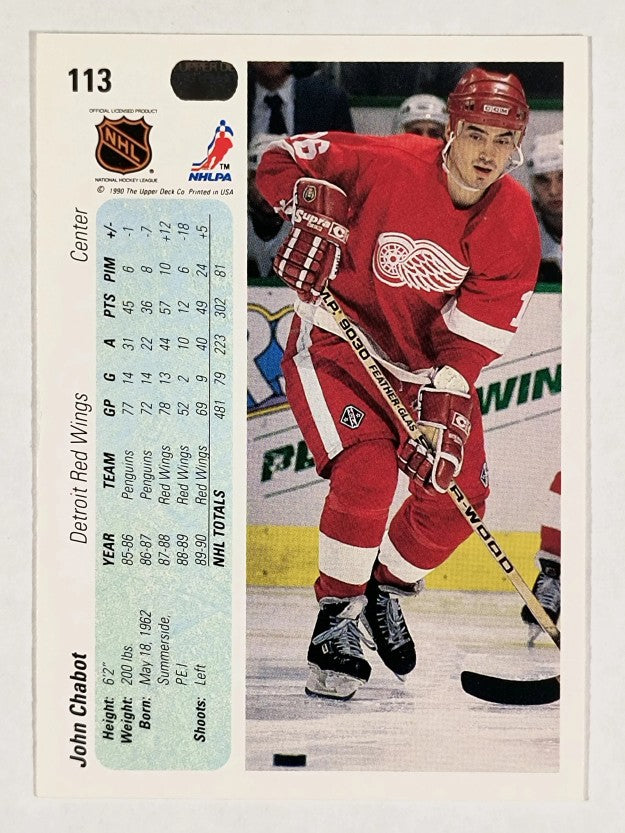 1990-91 Upper Deck #113 John Chabot