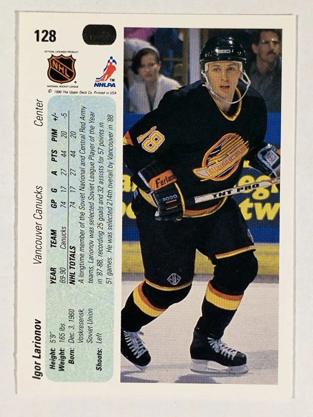 1990-91 Upper Deck #128 Igor Larionov RC