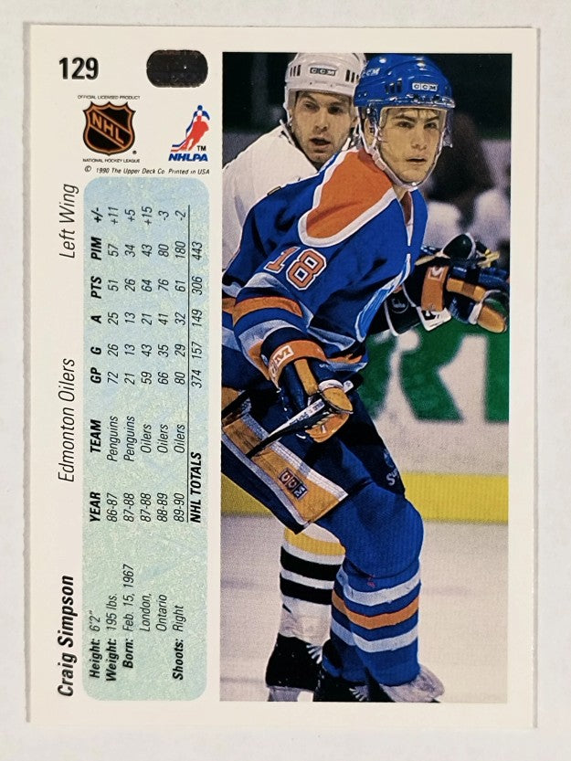 1990-91 Upper Deck #129 Craig Simpson